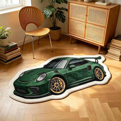 VIKAMA Sports Car Shaped Plush Rug Non Slip Washable Racing Carpet for Boy Bedroom Gaming Room Kids Nursery Home Decor